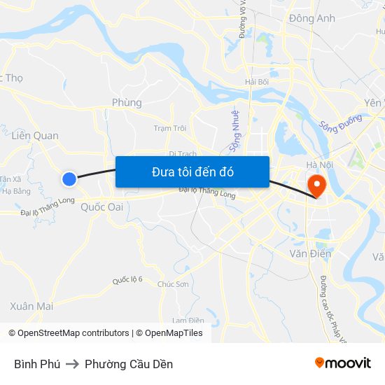 Bình Phú to Phường Cầu Dền map