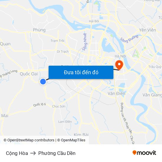 Cộng Hòa to Phường Cầu Dền map