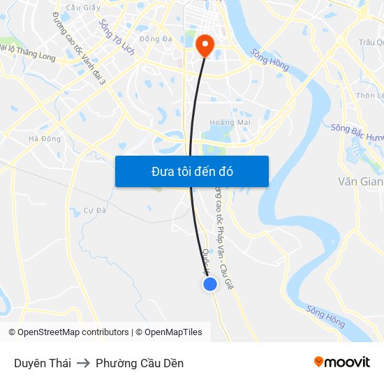 Duyên Thái to Phường Cầu Dền map