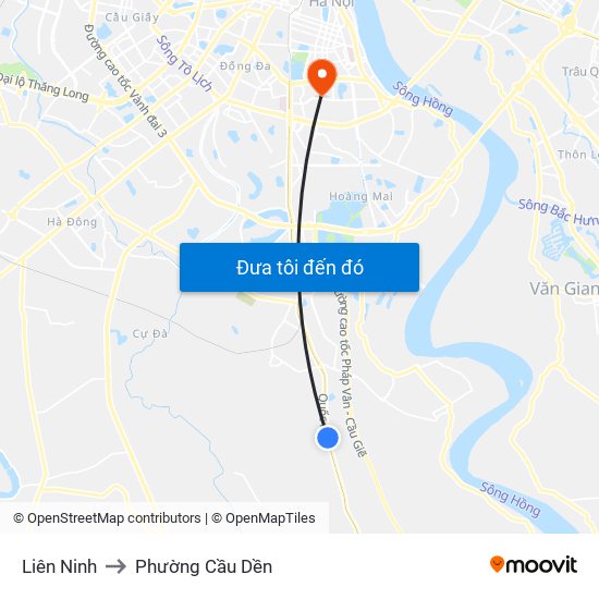 Liên Ninh to Phường Cầu Dền map