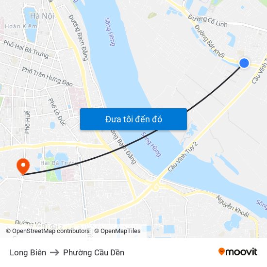 Long Biên to Phường Cầu Dền map