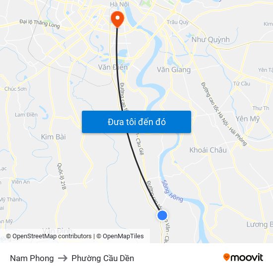 Nam Phong to Phường Cầu Dền map