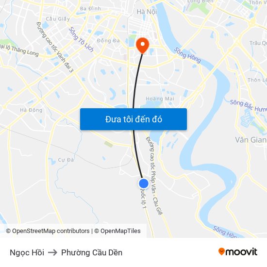 Ngọc Hồi to Phường Cầu Dền map