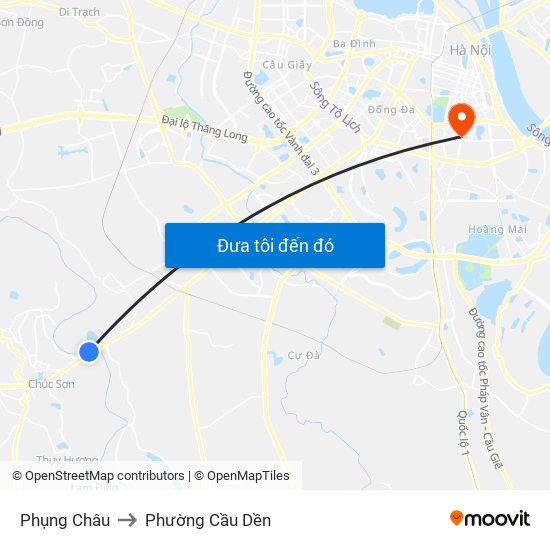 Phụng Châu to Phường Cầu Dền map