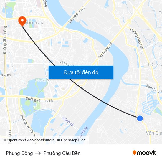 Phụng Công to Phường Cầu Dền map