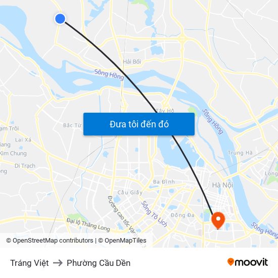 Tráng Việt to Phường Cầu Dền map