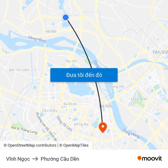 Vĩnh Ngọc to Phường Cầu Dền map