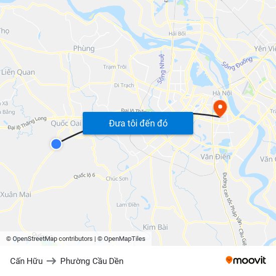 Cấn Hữu to Phường Cầu Dền map