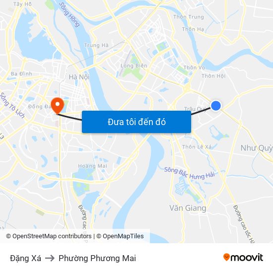 Đặng Xá to Phường Phương Mai map