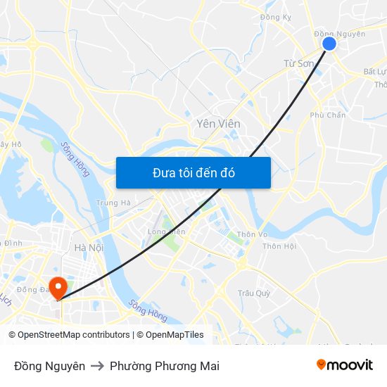 Đồng Nguyên to Phường Phương Mai map