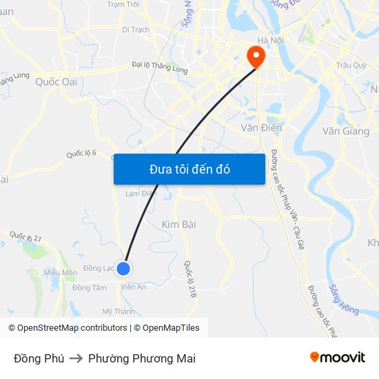 Đồng Phú to Phường Phương Mai map