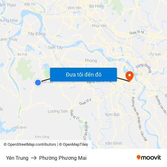 Yên Trung to Phường Phương Mai map