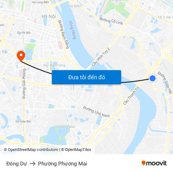 Đông Dư to Phường Phương Mai map