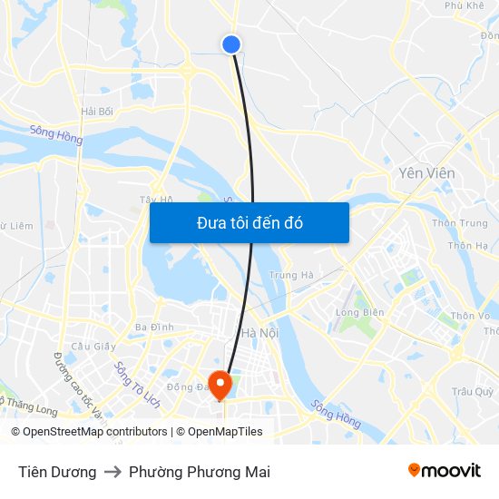 Tiên Dương to Phường Phương Mai map