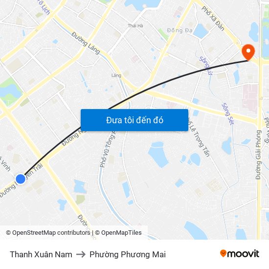 Thanh Xuân Nam to Phường Phương Mai map