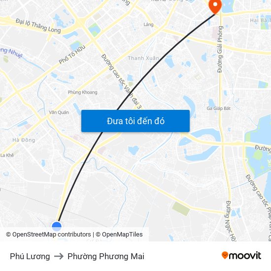 Phú Lương to Phường Phương Mai map