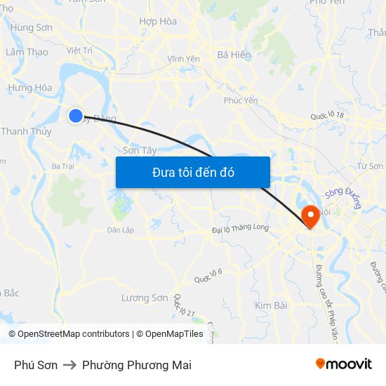 Phú Sơn to Phường Phương Mai map