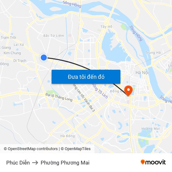 Phúc Diễn to Phường Phương Mai map