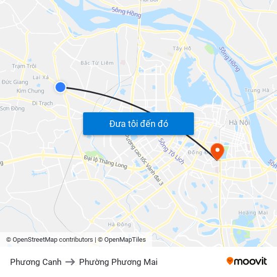 Phương Canh to Phường Phương Mai map