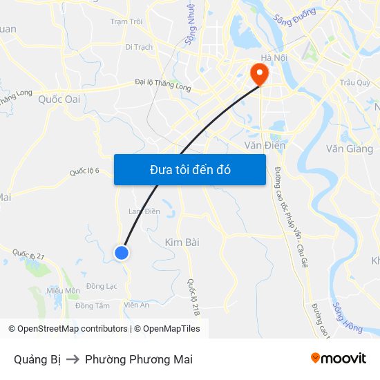 Quảng Bị to Phường Phương Mai map