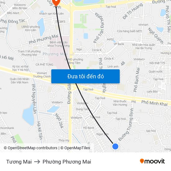 Tương Mai to Phường Phương Mai map