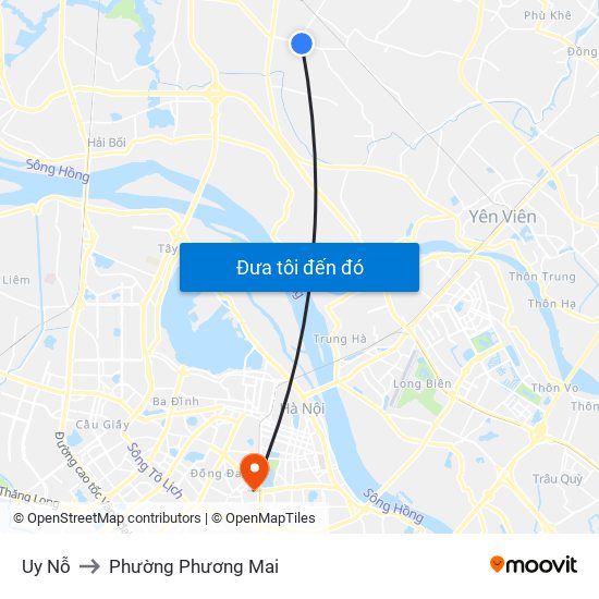 Uy Nỗ to Phường Phương Mai map