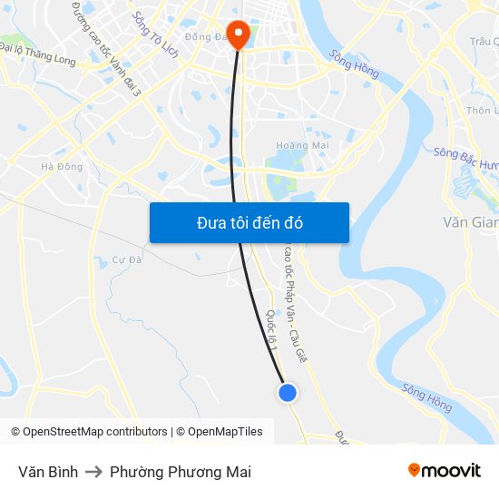 Văn Bình to Phường Phương Mai map