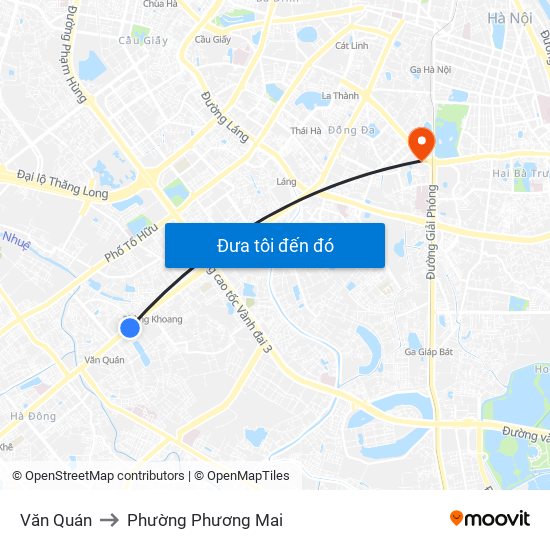 Văn Quán to Phường Phương Mai map