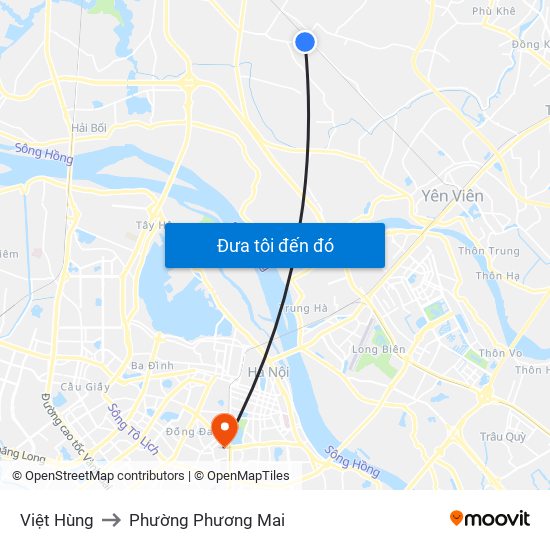 Việt Hùng to Phường Phương Mai map