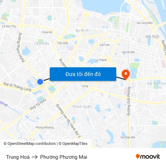 Trung Hoà to Phường Phương Mai map