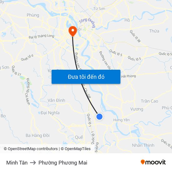 Minh Tân to Phường Phương Mai map