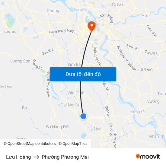 Lưu Hoàng to Phường Phương Mai map