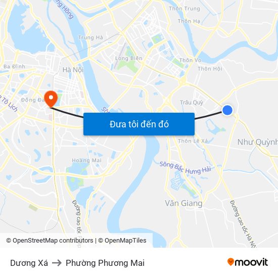 Dương Xá to Phường Phương Mai map