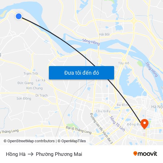 Hồng Hà to Phường Phương Mai map