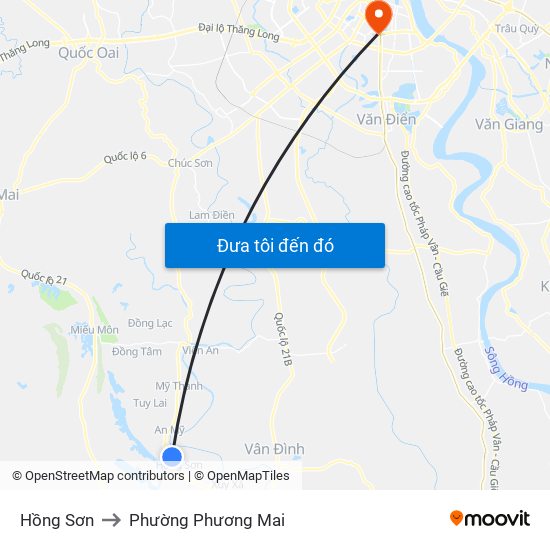 Hồng Sơn to Phường Phương Mai map