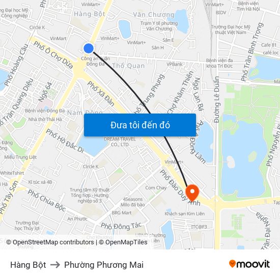 Hàng Bột to Phường Phương Mai map
