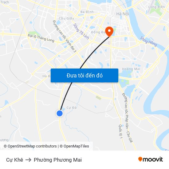 Cự Khê to Phường Phương Mai map