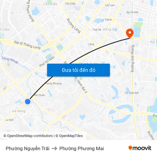 Phường Nguyễn Trãi to Phường Phương Mai map