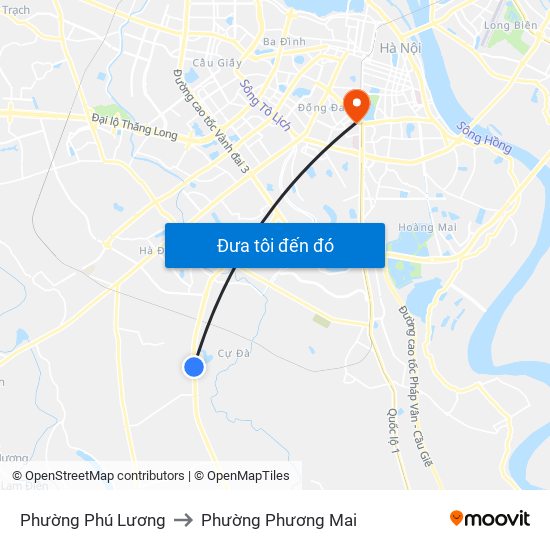 Phường Phú Lương to Phường Phương Mai map