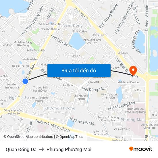 Quận Đống Đa to Phường Phương Mai map