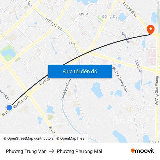 Phường Trung Văn to Phường Phương Mai map