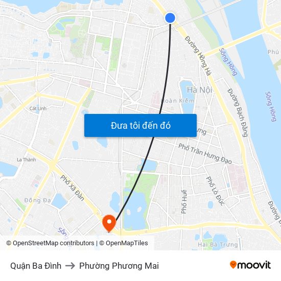 Quận Ba Đình to Phường Phương Mai map