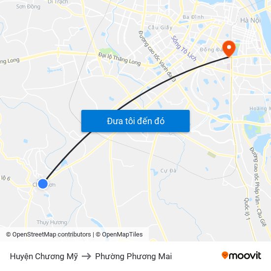 Huyện Chương Mỹ to Phường Phương Mai map