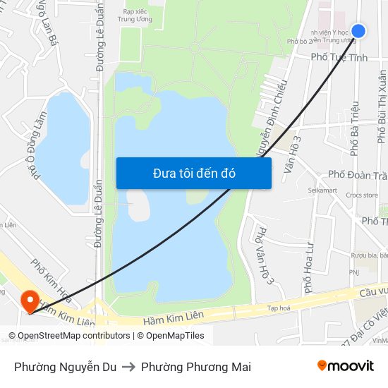 Phường Nguyễn Du to Phường Phương Mai map