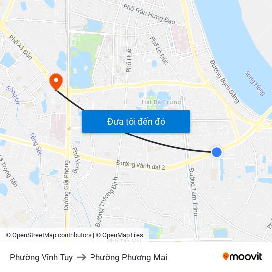 Phường Vĩnh Tuy to Phường Phương Mai map