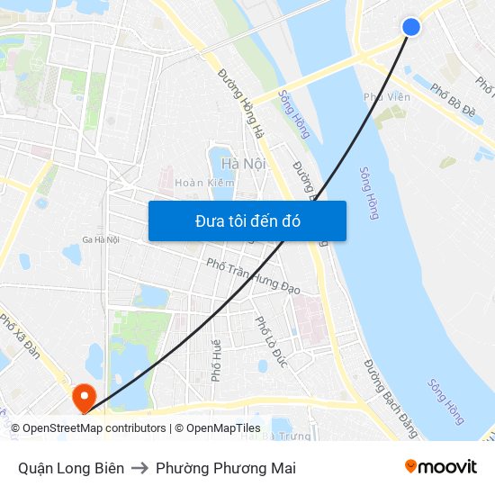 Quận Long Biên to Phường Phương Mai map