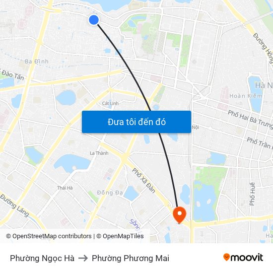 Phường Ngọc Hà to Phường Phương Mai map
