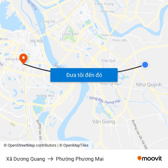 Xã Dương Quang to Phường Phương Mai map