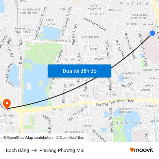 Bạch Đằng to Phường Phương Mai map