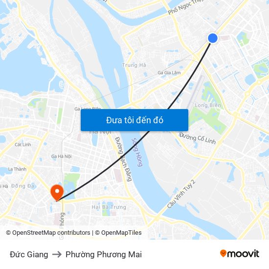 Đức Giang to Phường Phương Mai map